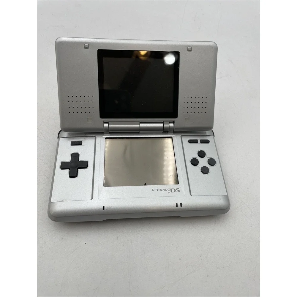 Nintendo DS NTR-001 2004 Game Console - Silver w/ Charger +Case+6 Games-TESTED